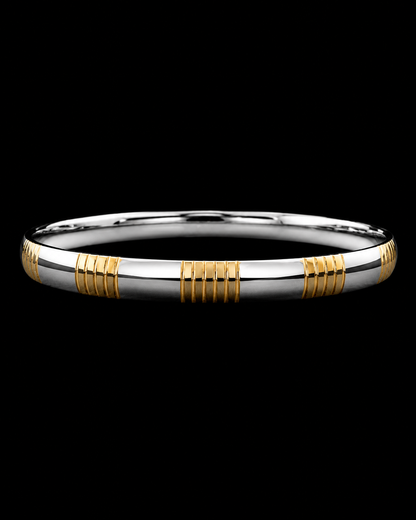 Silverya 925 Sterling Silver Gold Polished Dual-Tone Kada Bracelet