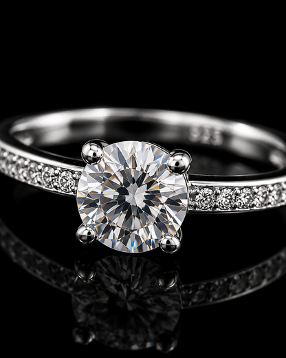 Silverya Classic Round Solitaire Ring – 925 Sterling Silver | Size 7