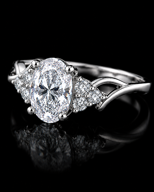 Silverya Radiant Oval Solitaire Ring – 925 Sterling Silver