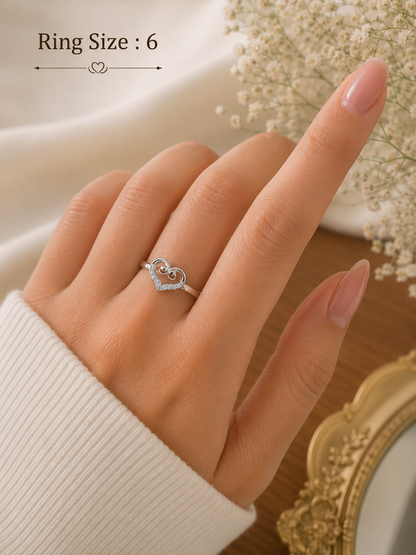 925 Sterling Silver Infinity Heart Ring for Women | Sparkling CZ Love Ring