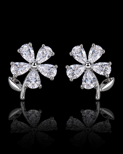 925 Sterling Silver Lucky Clover Stud Earrings