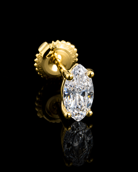 Celeste Marquise Solitaire Stud Earrings – 925 Sterling Silver