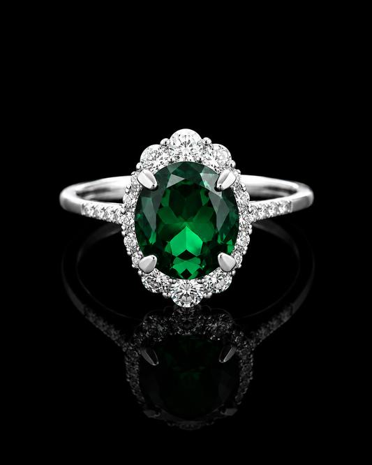 Emerald Royale Ring – 925 Sterling Silver