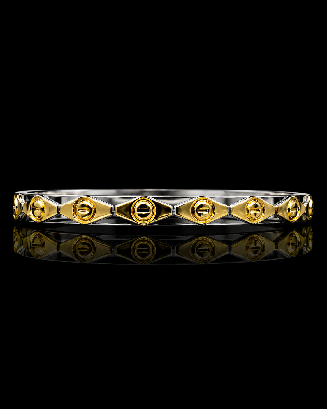 Imperial Two-Tone Screw Bangle – 925 Sterling Silver