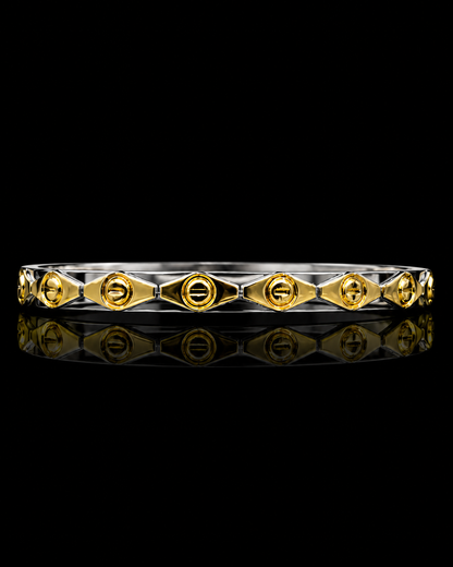 Imperial Two-Tone Screw Bangle – 925 Sterling Silver