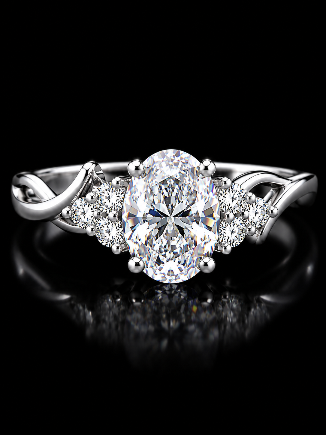 Silverya Radiant Oval Solitaire Ring – 925 Sterling Silver