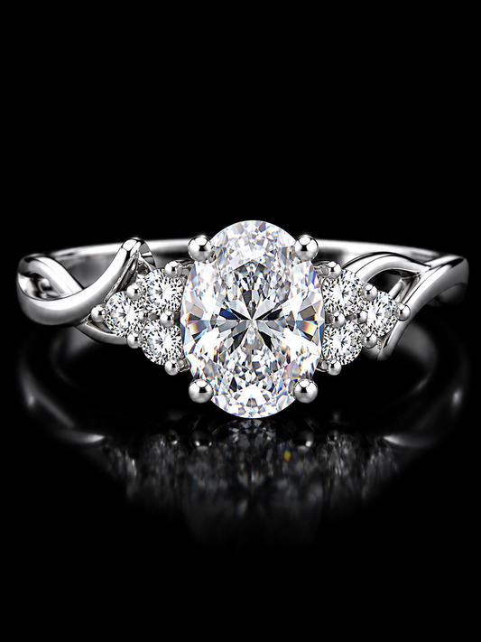 Silverya Radiant Oval Solitaire Ring – 925 Sterling Silver