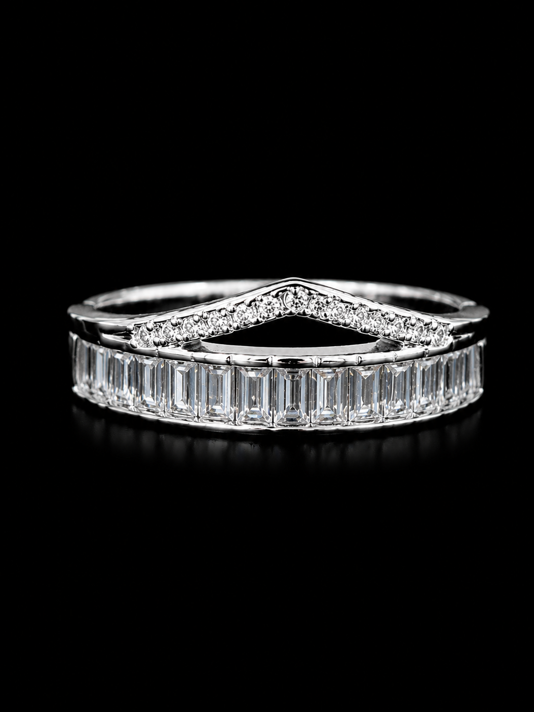 Silverya Celestial Baguette Stack Ring – 925 Sterling Silver