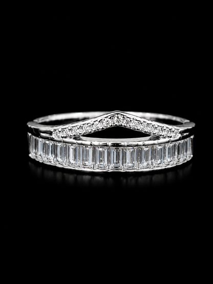 Silverya Celestial Baguette Stack Ring – 925 Sterling Silver