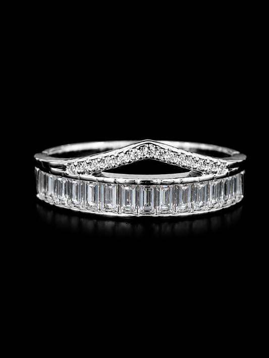 Silverya Celestial Baguette Stack Ring – 925 Sterling Silver