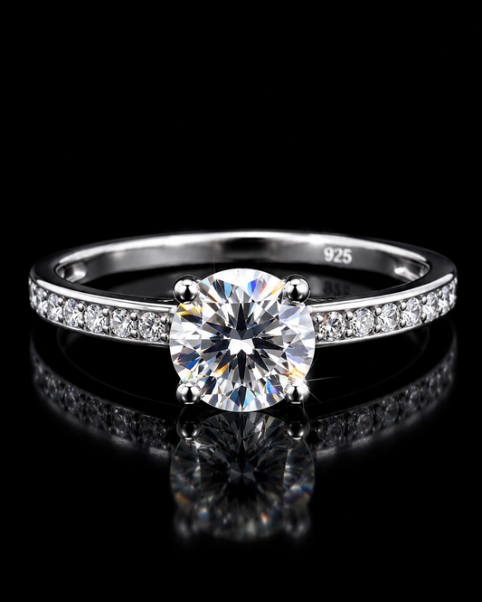 Silverya Classic Round Solitaire Ring – 925 Sterling Silver | Size 7