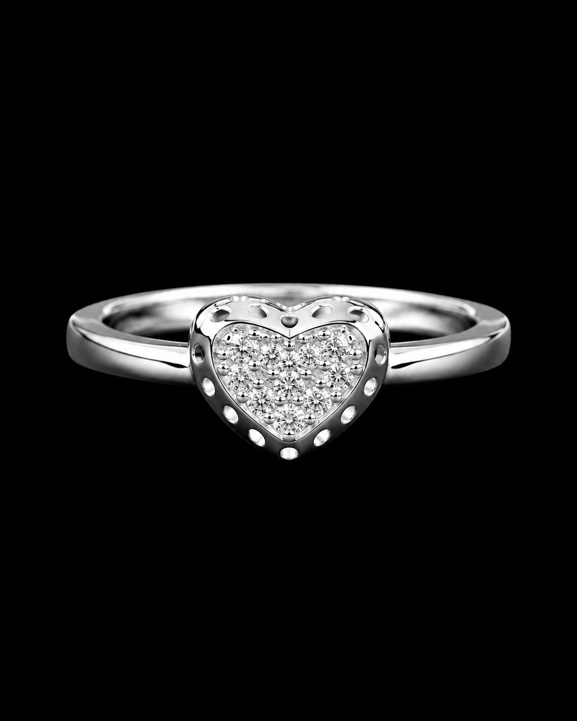 925 Sterling Silver Sparkling Heart Ring for Women | Cubic Zirconia Love Ring