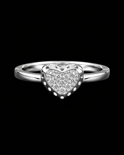 925 Sterling Silver Sparkling Heart Ring for Women | Cubic Zirconia Love Ring