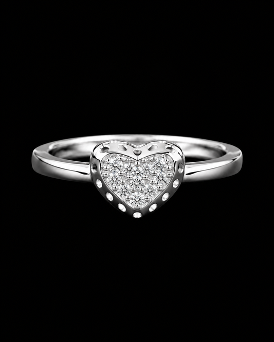925 Sterling Silver Sparkling Heart Ring for Women | Cubic Zirconia Love Ring