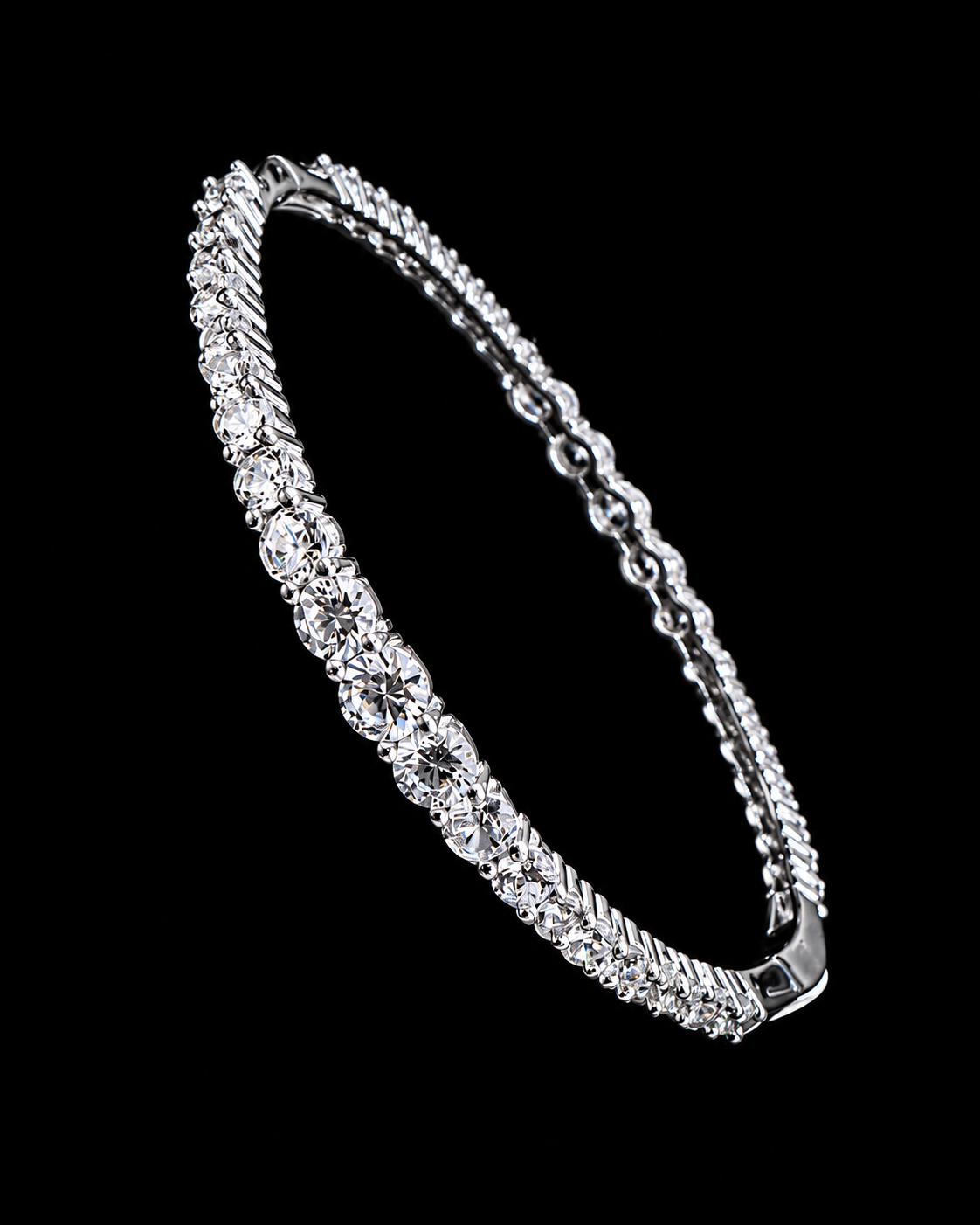 925 Sterling Silver Tennis Bracelet with Zircon Stones