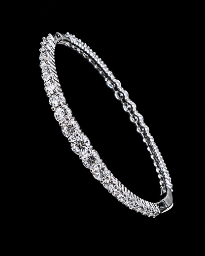 925 Sterling Silver Tennis Bracelet with Zircon Stones