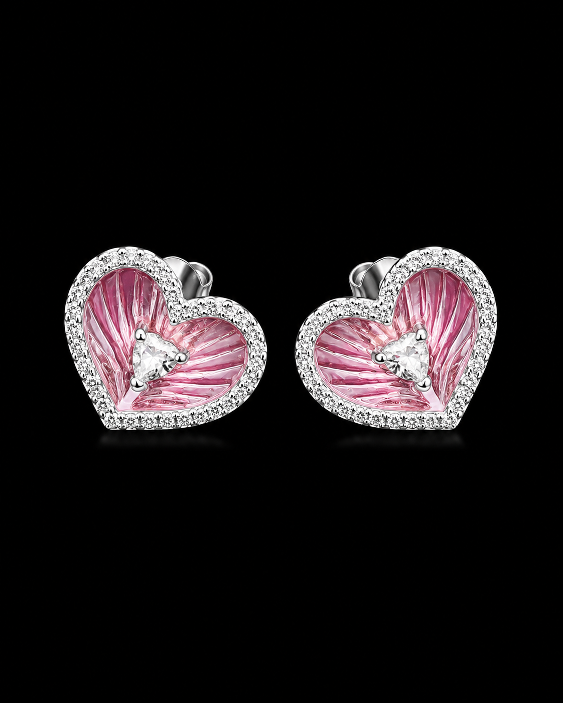 Eternal Love 925 Sterling Silver Heart Earrings