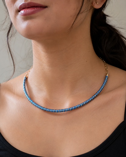 Silverya 925 Sterling Silver Gold Polished Textured Choker Necklace for Women